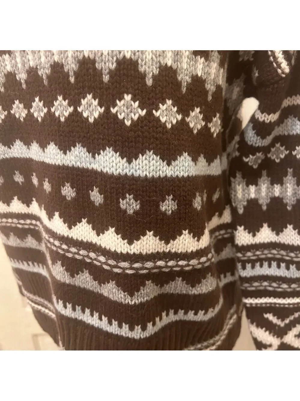 SUNDANCE Women’s.Wool Blend Intarsia Pullover Sweater Cottage Core Cosy